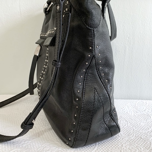 B. Makowsky Black Leather Shoulder Bag - Picture 8 of 15